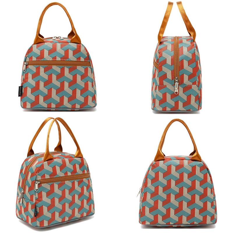 FlowFly Insulated Lunch Cooler Bag - Tote Bag Organizer for Women/Men, Red#3D - Image 5